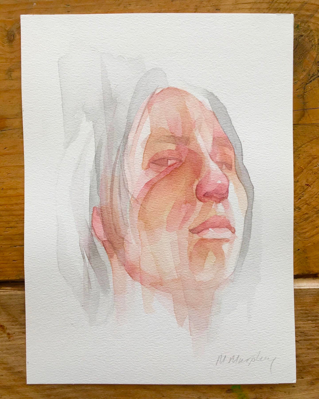 Kyla Original watercolour abstract portrait painting