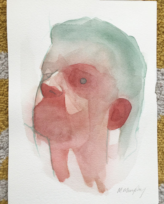 Untitled original watercolour abstract portrait painting