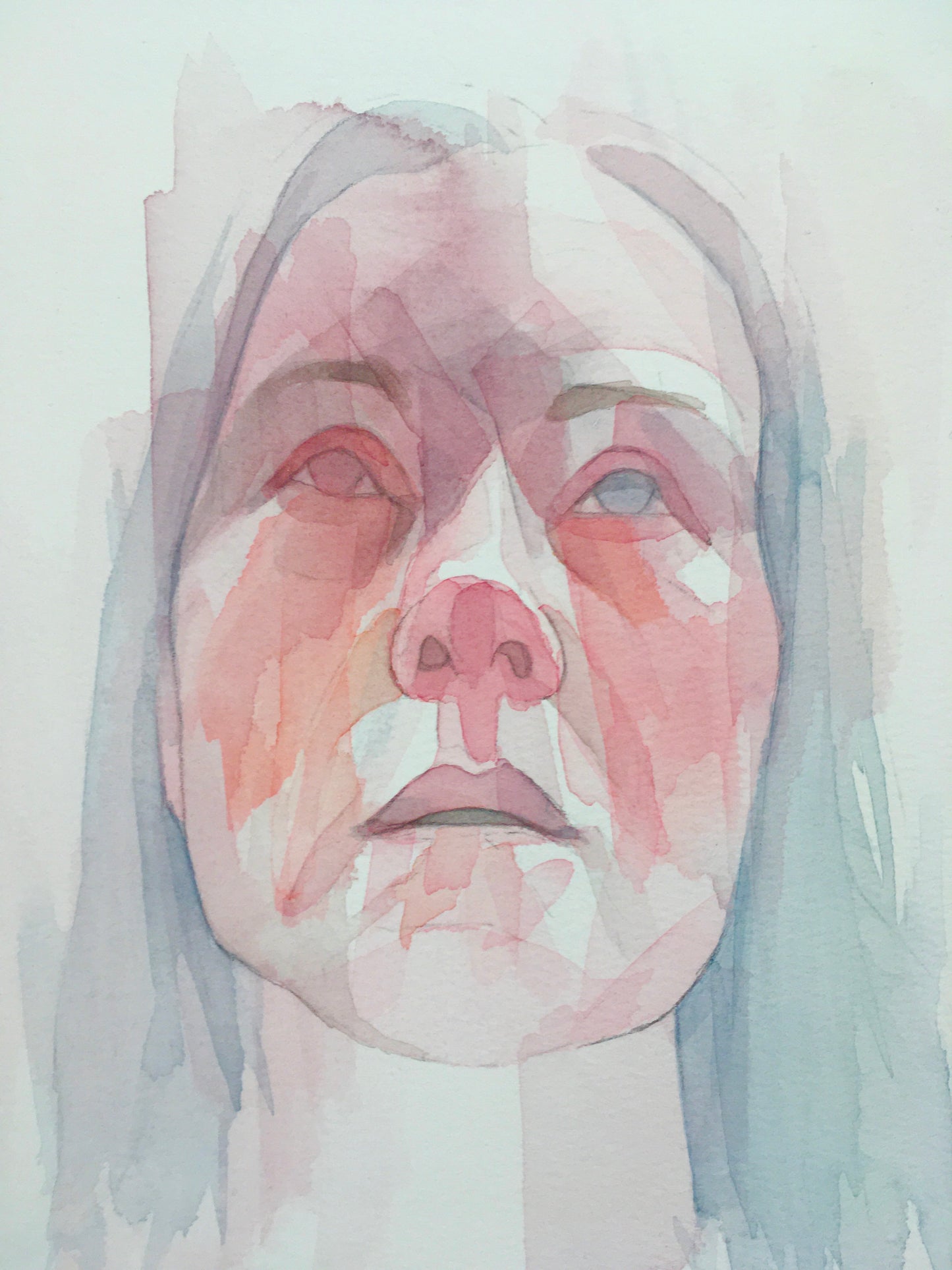 Claire Original watercolour abstract portrait painting