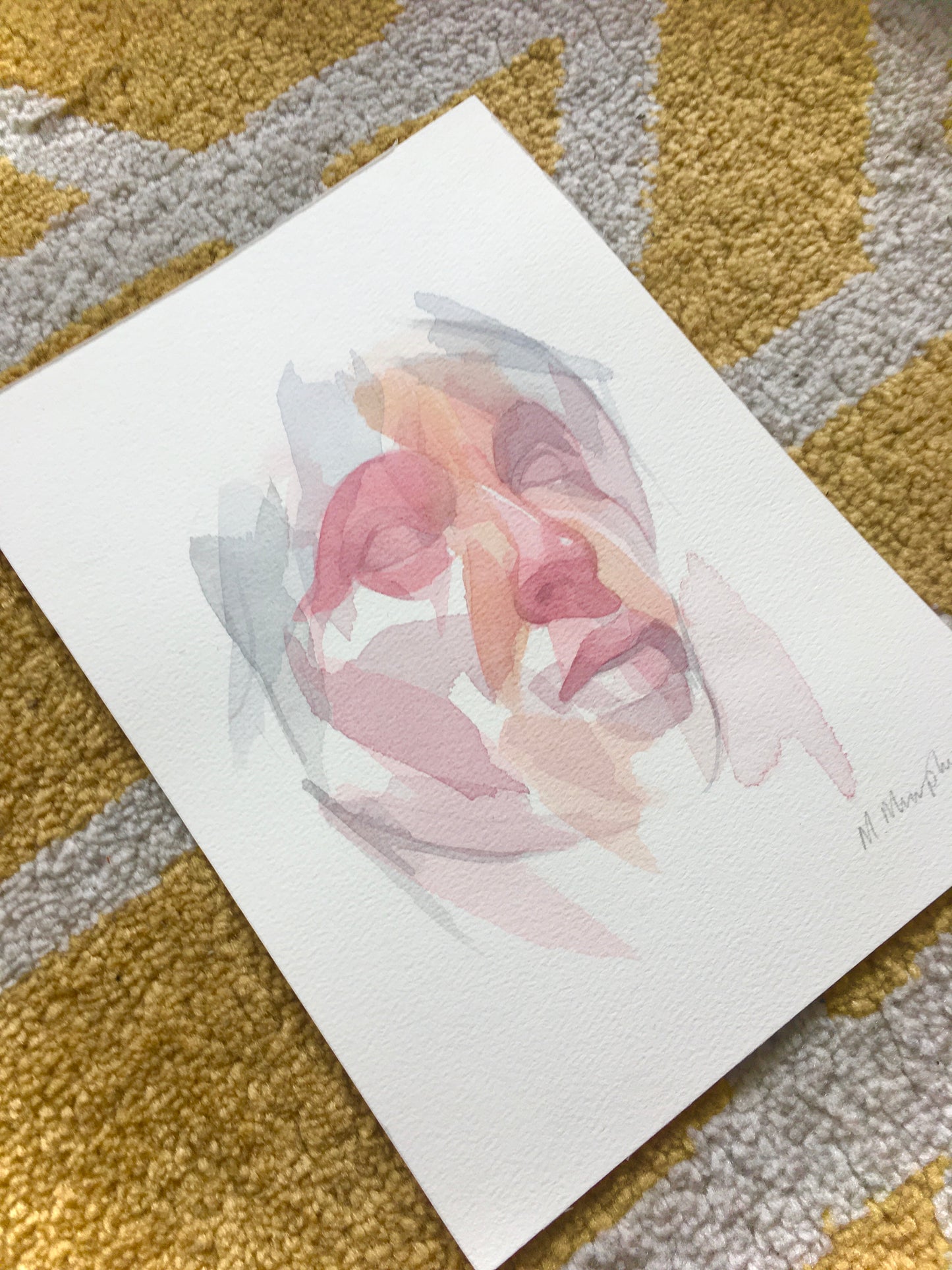 Ella - Original watercolour abstract portrait painting