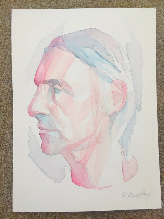 Paul Weller Original watercolour abstract portrait painting