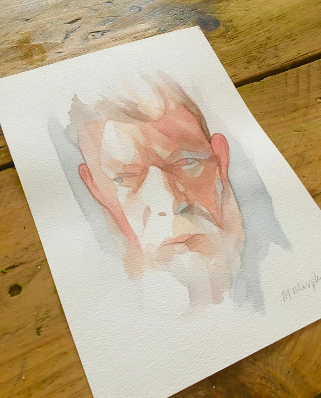 Steve Original watercolour abstract portrait painting