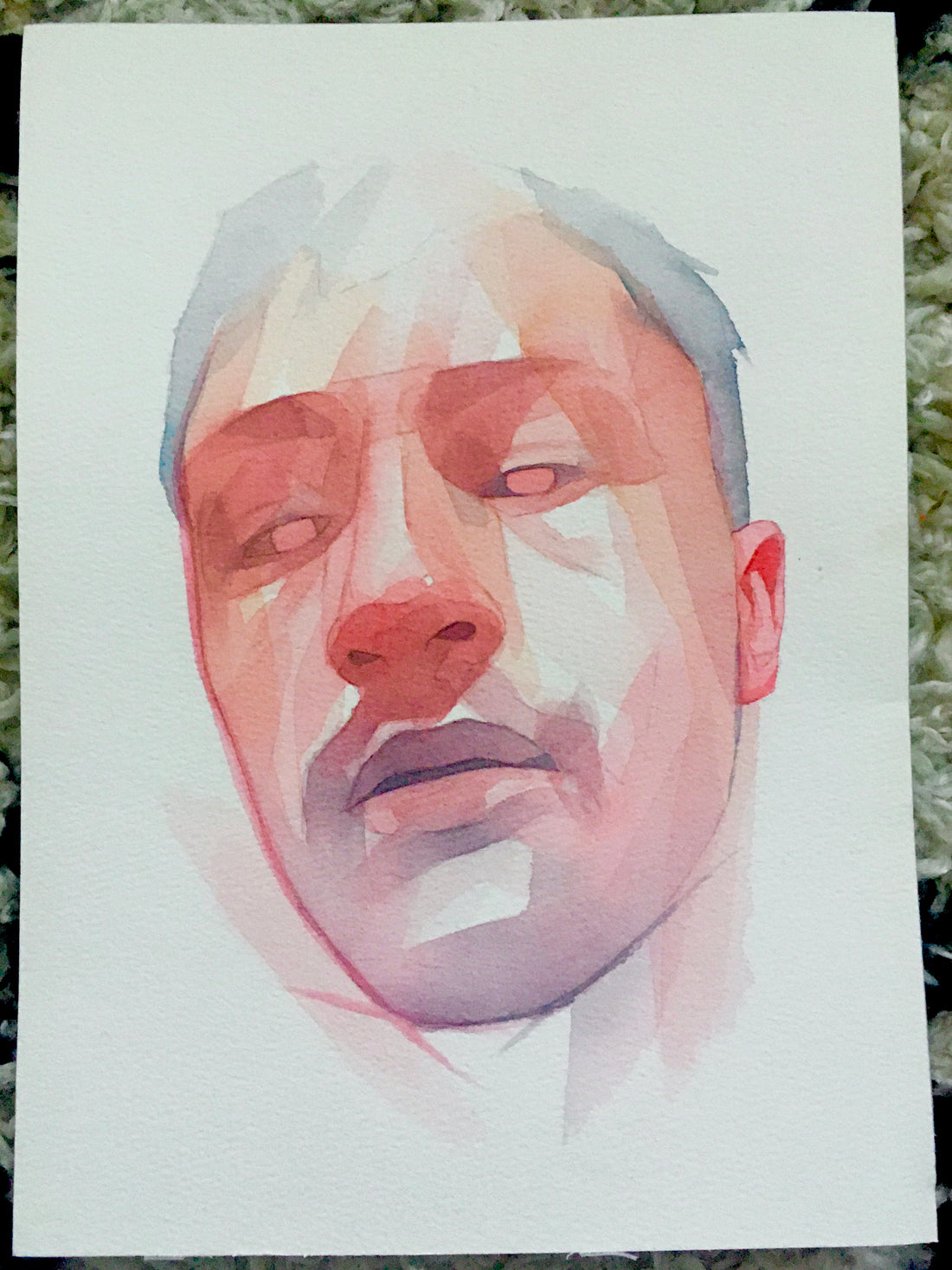 Tomi original watercolour abstract portrait painting