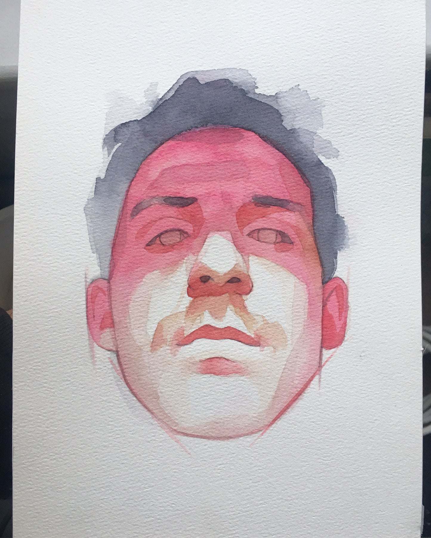 Untitled original watercolour abstract portrait painting