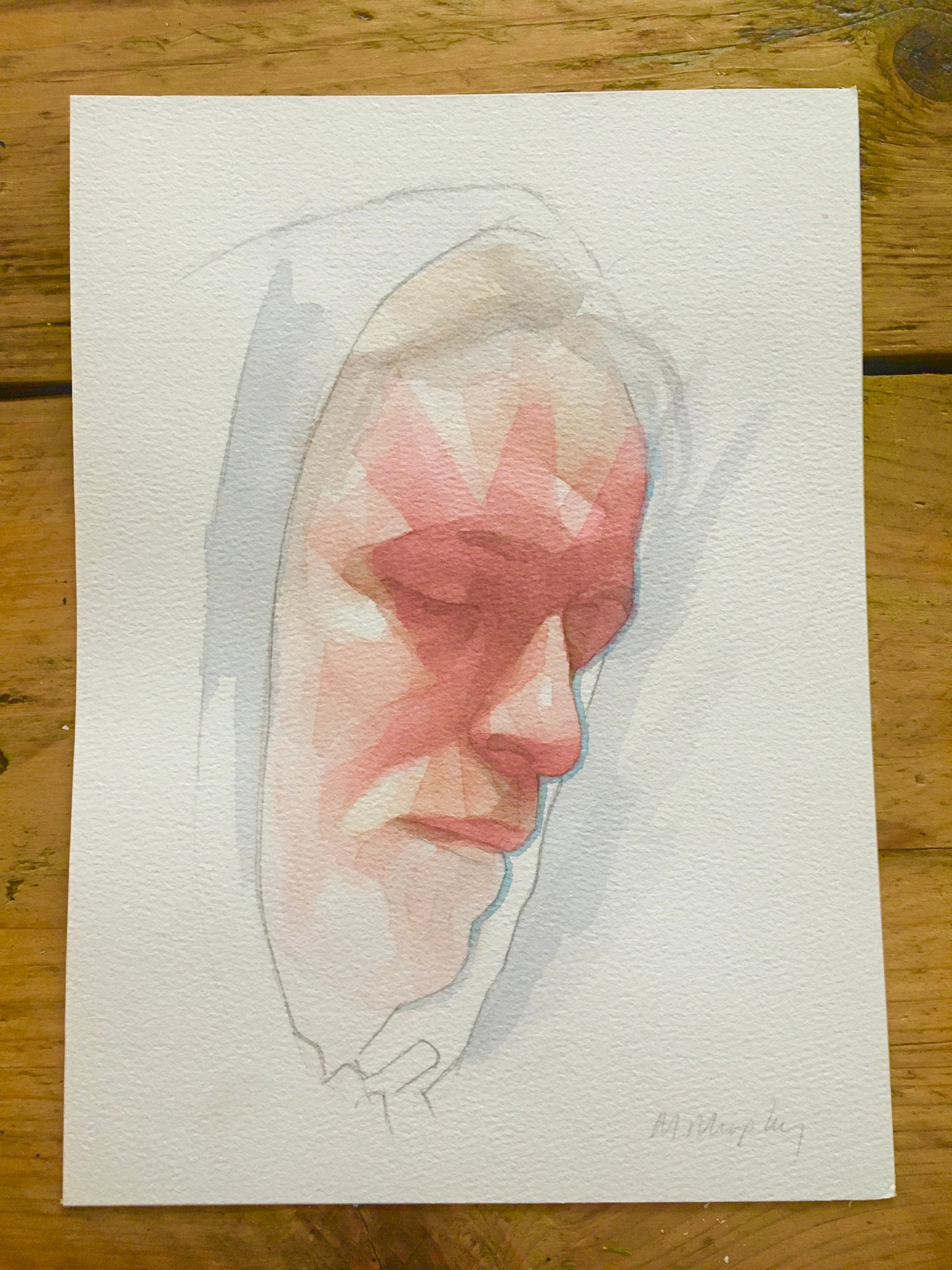 Ignas Original watercolour abstract portrait painting