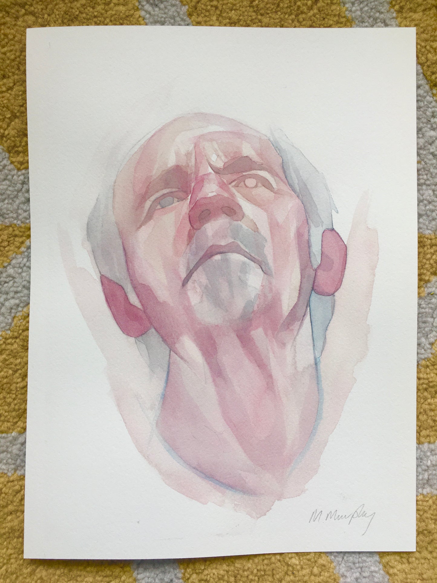 JJ Cale - original watercolour abstract portrait painting