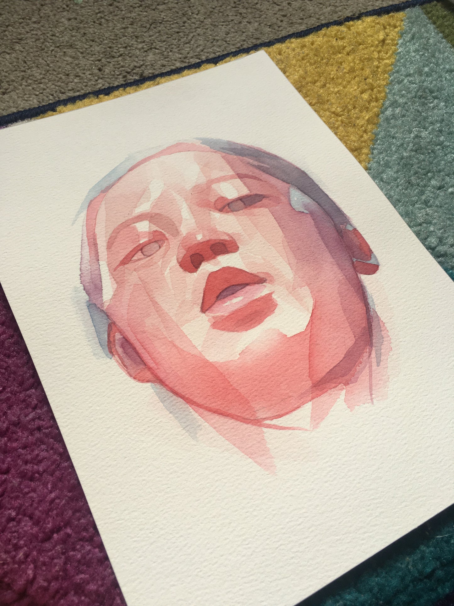 Untitled original watercolour abstract portrait painting