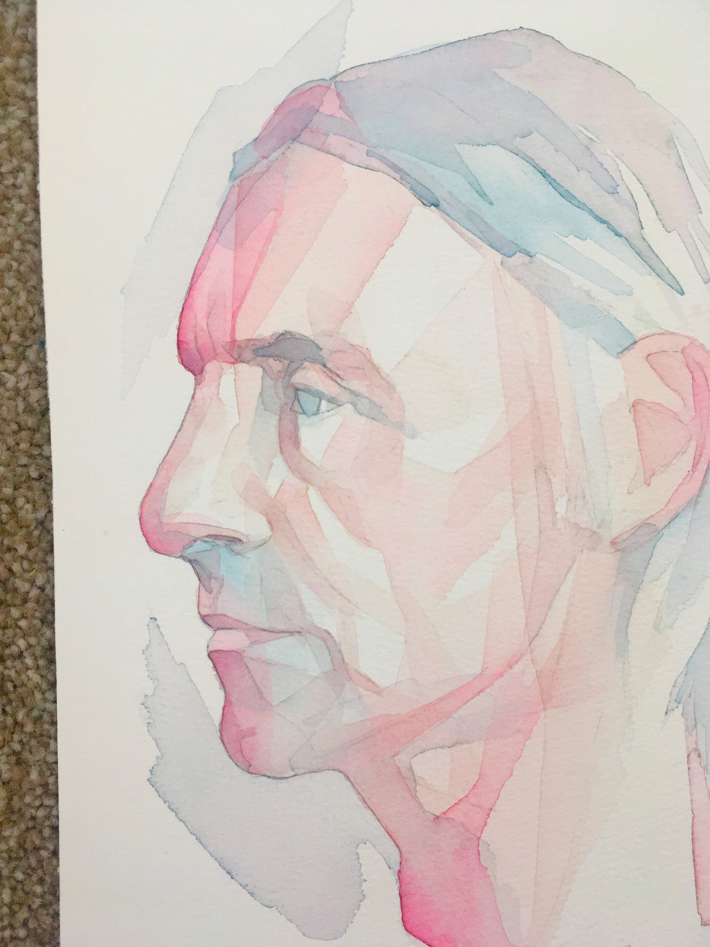 Paul Weller Original watercolour abstract portrait painting