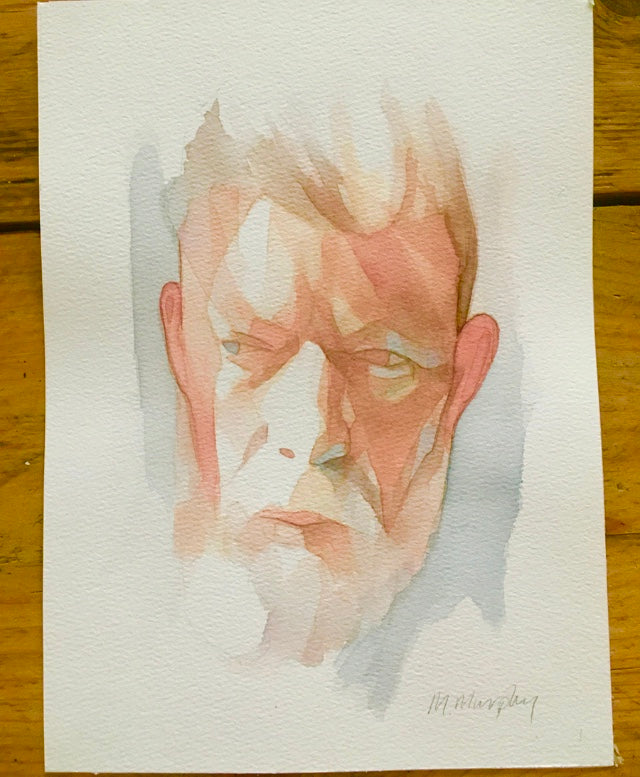 Steve Original watercolour abstract portrait painting