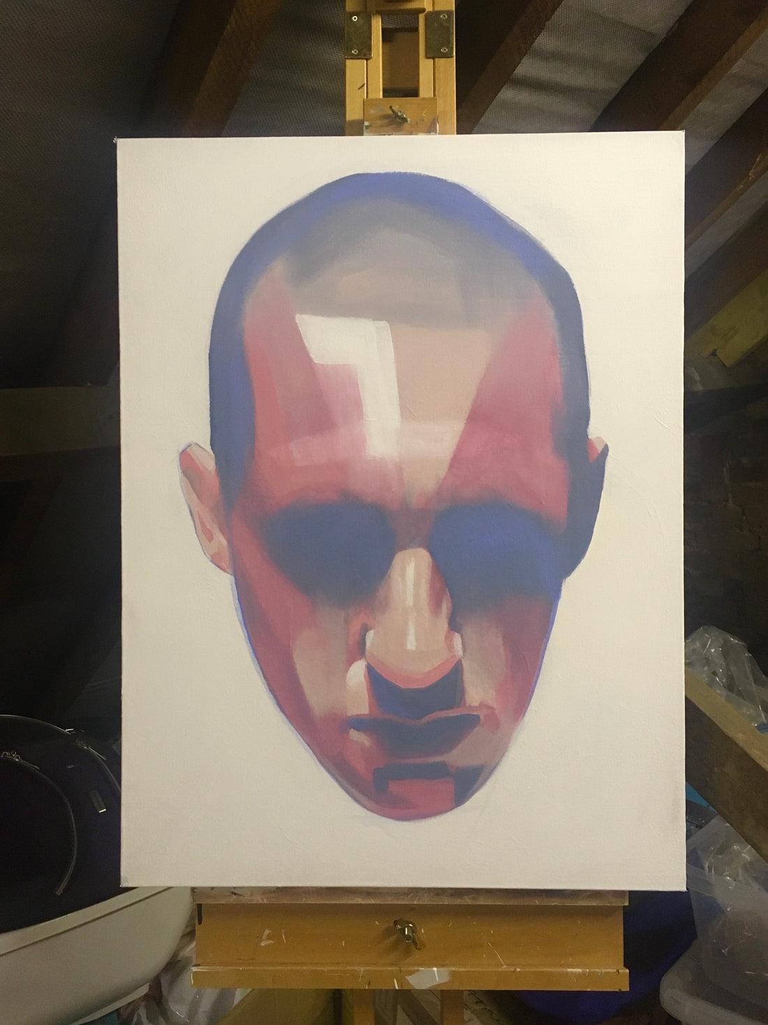 Untitled acrylic abstract portrait painting