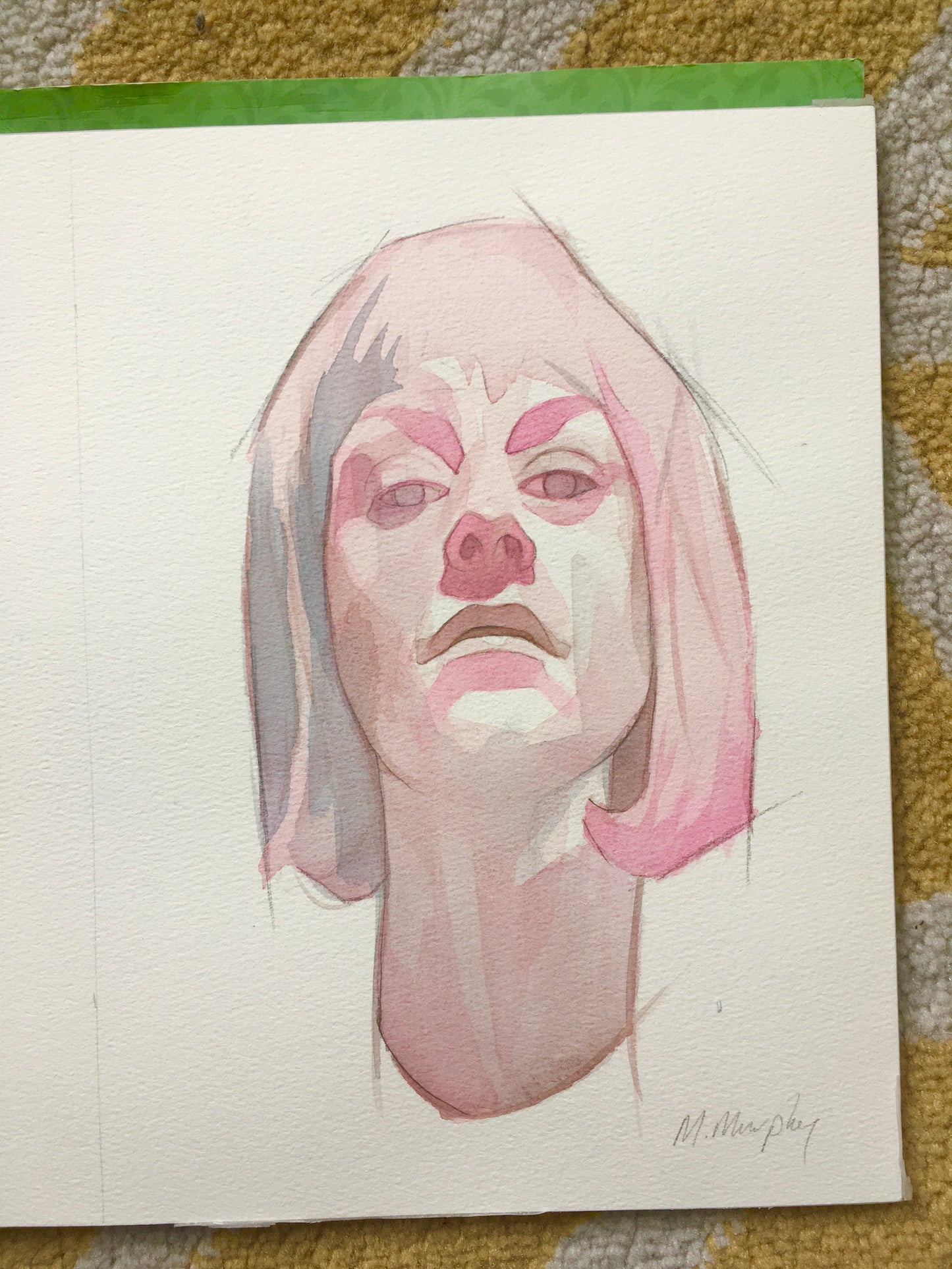 'Shannon' original watercolour abstract portrait painting