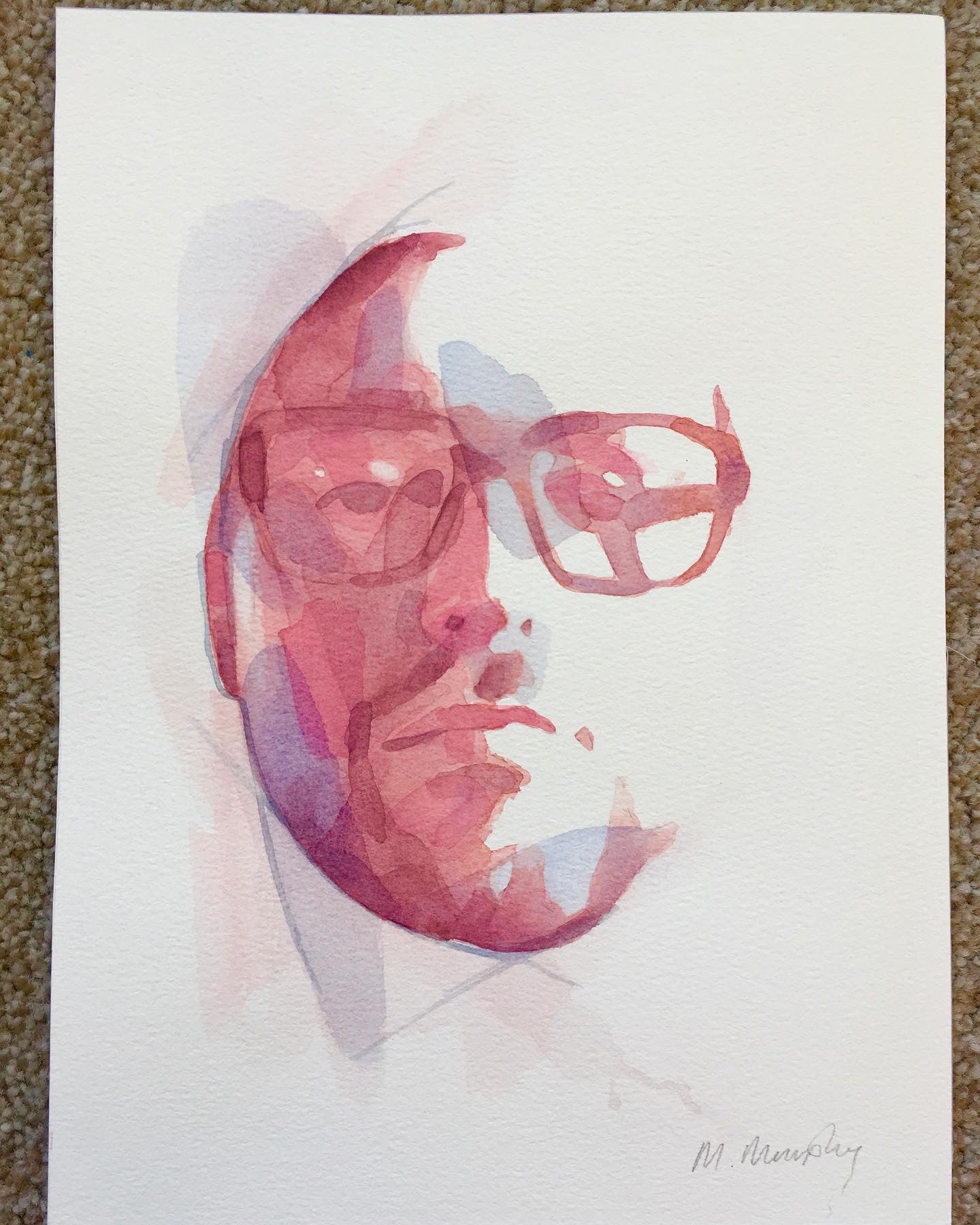 Nick - Original watercolour abstract portrait painting